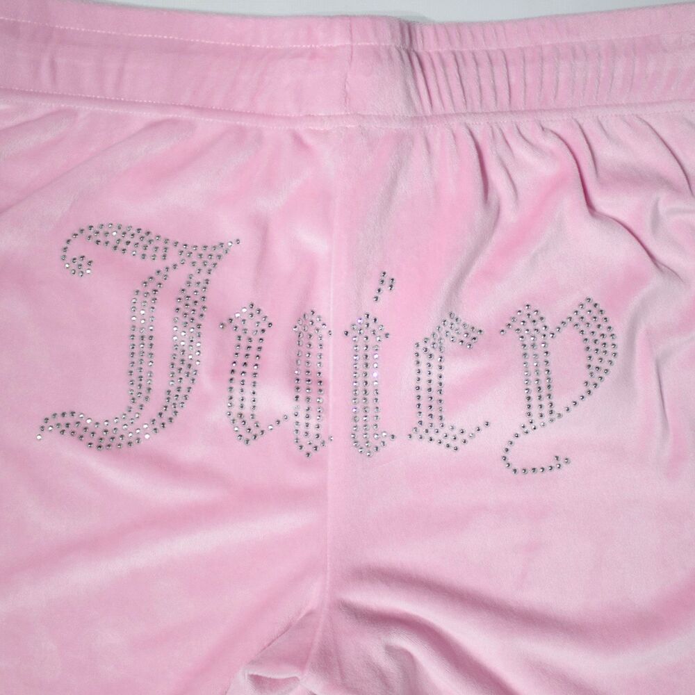 Juicy Couture Sleepwear Classic Velour Bling 2-Piece Pajama Set Pink Women Sz. M - Picture 9 of 15
